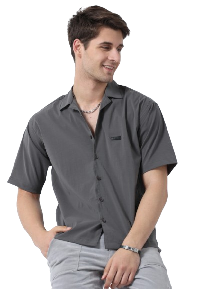 Relaxed fit mens half sleeve shirt